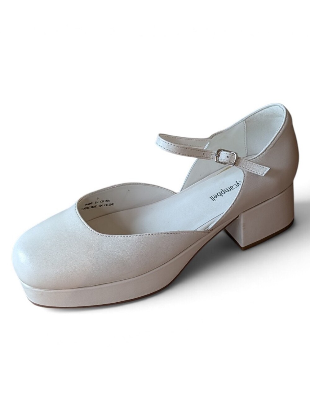 Jeffrey Campbell, Ecolier, Ivory Color Mary Jane Platforms. Size 9